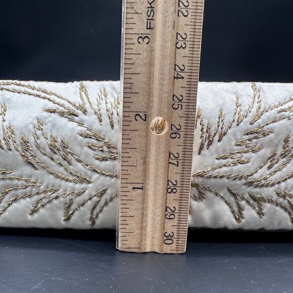 Vintage Geisha Embroidered Handbag Purse Floral Silk Chain Handle Mid Century - Picture 12 of 12